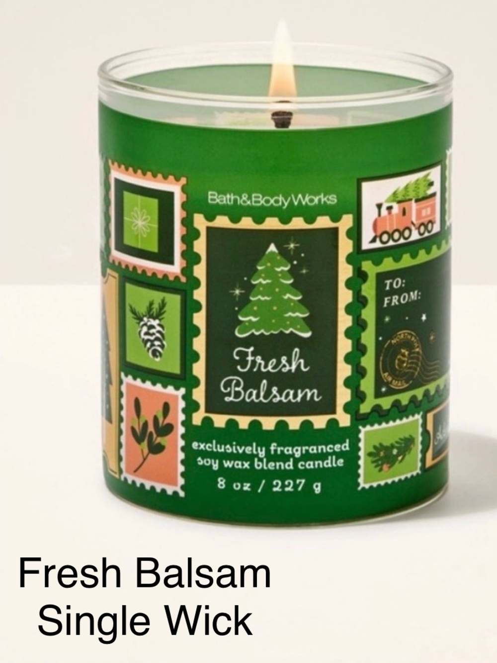 NIB Bath & Body Works “Fresh Balsam” Single Wick Candle w Decorative Metal Lid